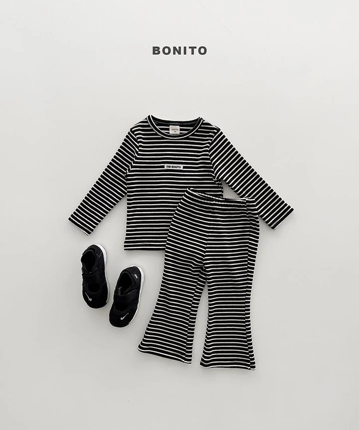 Bonito - Korean Children Fashion - #Kfashion4kids - Solid Stripe Slim Set - 6