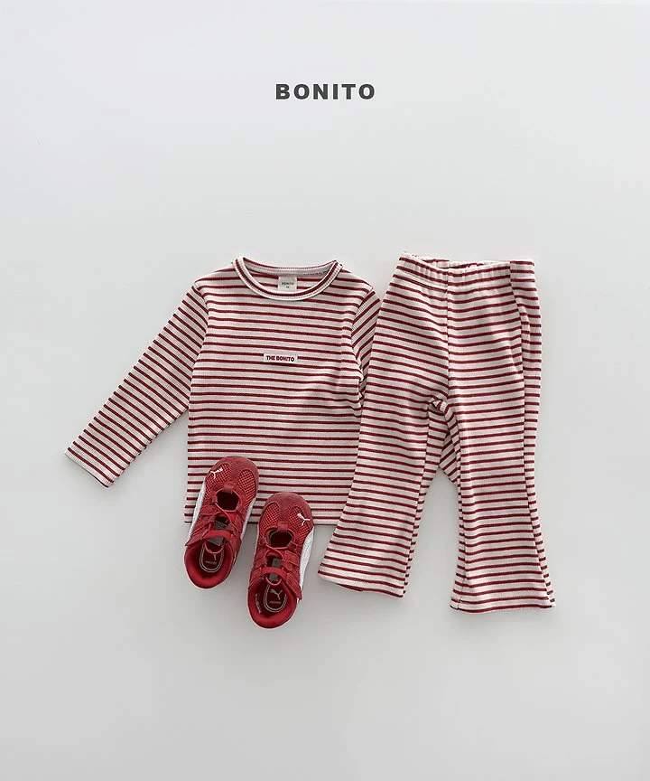 Bonito - Korean Children Fashion - #childofig - Solid Stripe Slim Set - 12