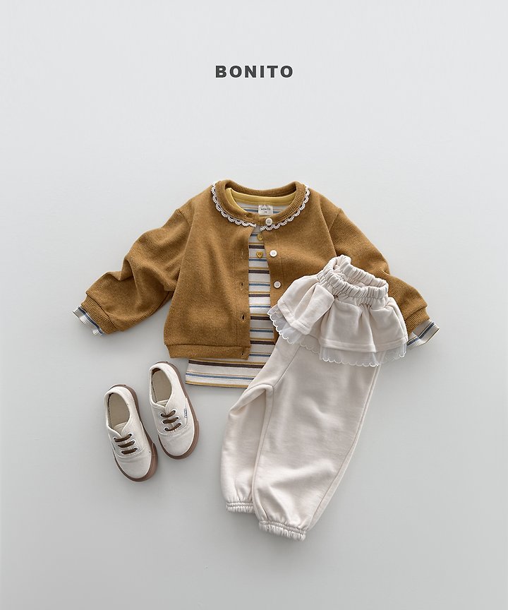 Bonito - Korean Children Fashion - #childofig - Heart Button Stripe Tee - 5