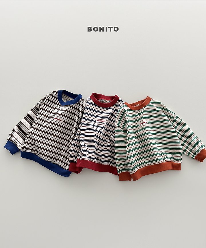 Bonito - Korean Children Fashion - #childofig - Feeling Stripe Sweatshirt