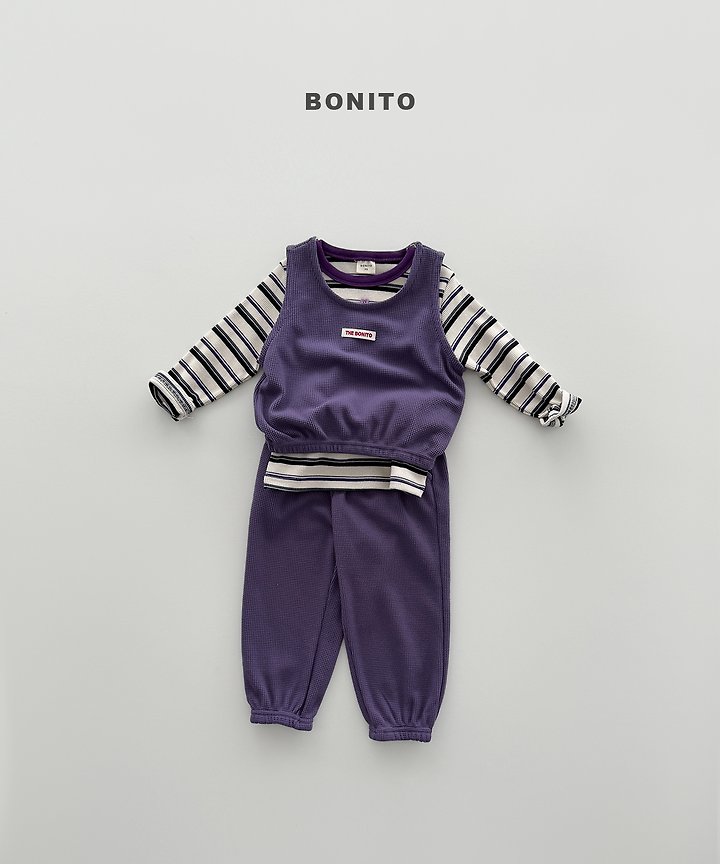 Bonito - Korean Children Fashion - #childofig - Mini Waffle Vest Set - 10