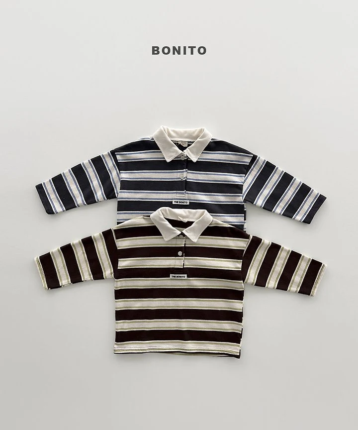 Bonito - Korean Children Fashion - #childrensboutique - Stripe Collar Tee