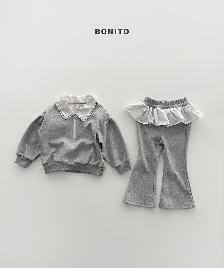 Bonito - Korean Children Fashion - #designkidswear - Shirring Collar Zip-Up Set - 4