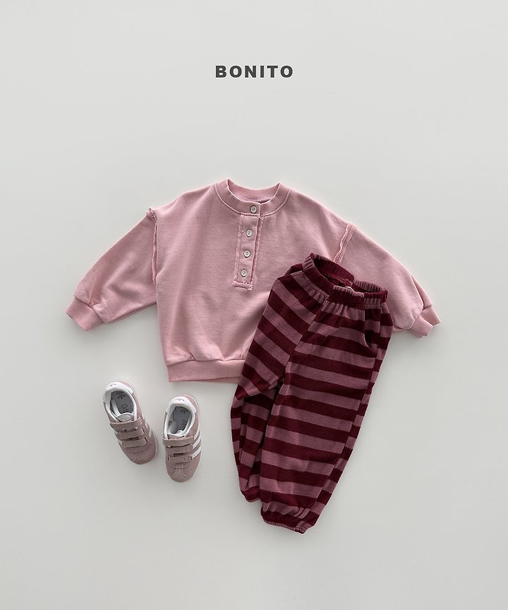 Bonito - Korean Children Fashion - #discoveringself - Raw Edge Henley Sweatshirt - 7