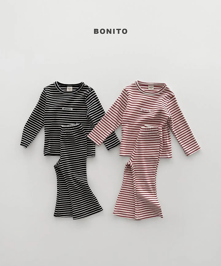Bonito - Korean Children Fashion - #discoveringself - Solid Stripe Slim Set