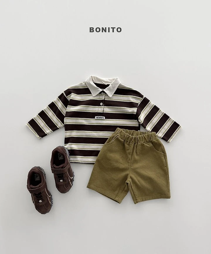 Bonito - Korean Children Fashion - #discoveringself - Stripe Collar Tee - 4