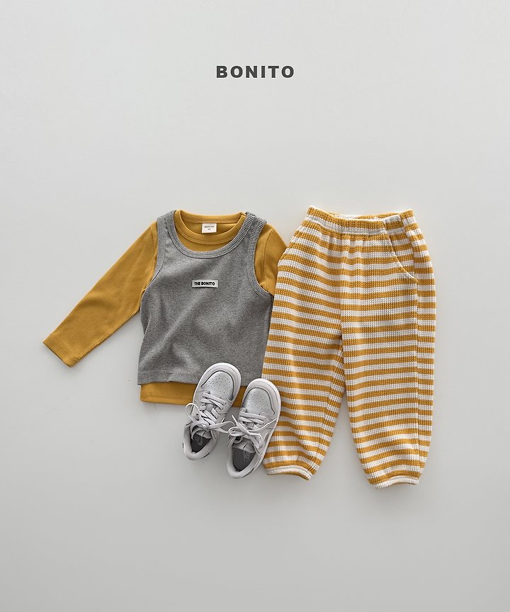 Bonito - Korean Children Fashion - #fashionkids - Waffle Stripe Jogger Pants - 5