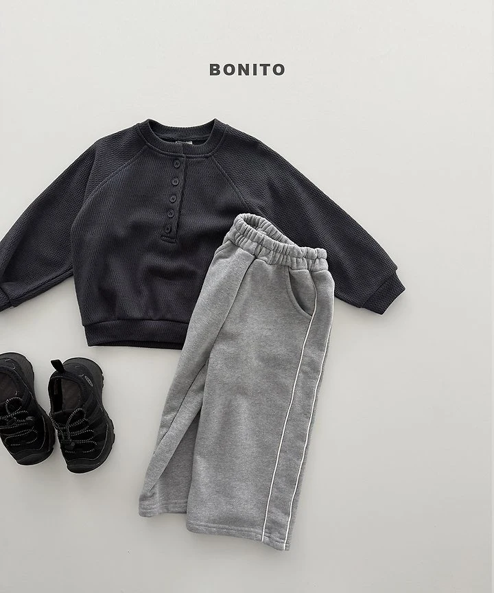 Bonito - Korean Children Fashion - #kidsshorts - Henley Neck Sweatshirt - 10