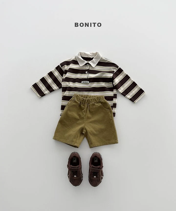 Bonito - Korean Children Fashion - #kidsshorts - Stripe Collar Tee - 5