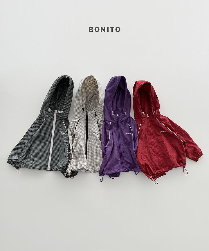 Bonito - Korean Children Fashion - #kidsstore - Check Stripe Windbreaker - 3