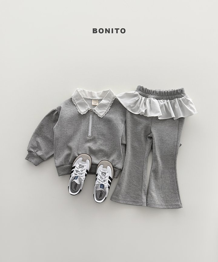 Bonito - Korean Children Fashion - #kidsstore - Shirring Collar Zip-Up Set - 7