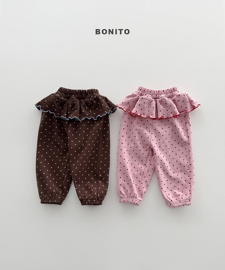 Bonito - Korean Children Fashion - #kidsstore - Dot Frill Jogger Pants
