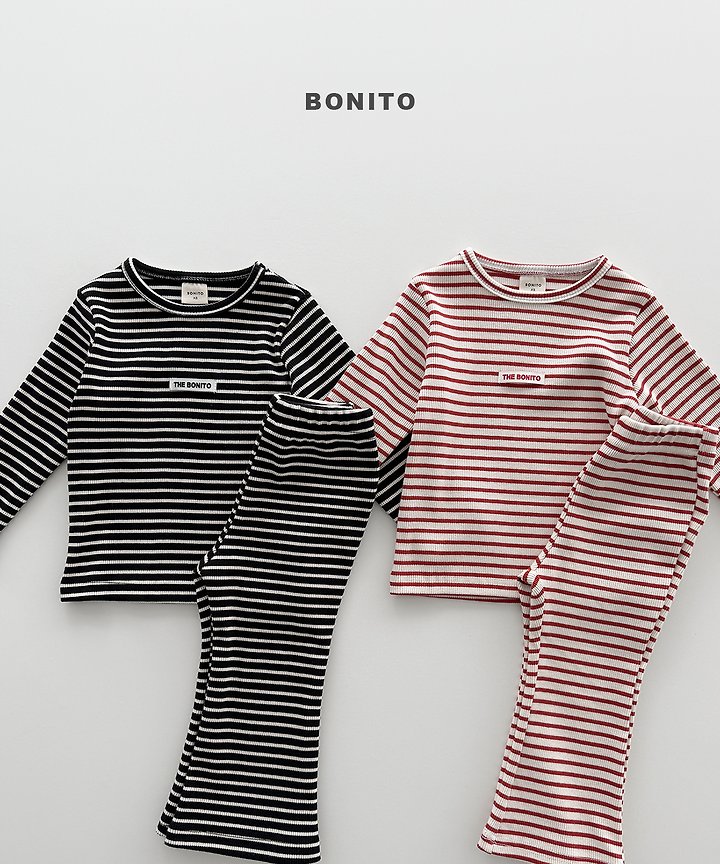 Bonito - Korean Children Fashion - #kidsshorts - Solid Stripe Slim Set - 4