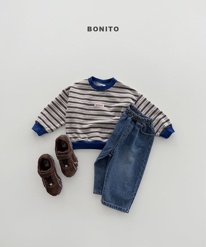 Bonito - Korean Children Fashion - #kidsstore - Feeling Stripe Sweatshirt - 8