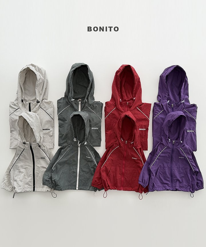 Bonito - Korean Children Fashion - #kidsstore - Check Stripe Windbreaker - 4