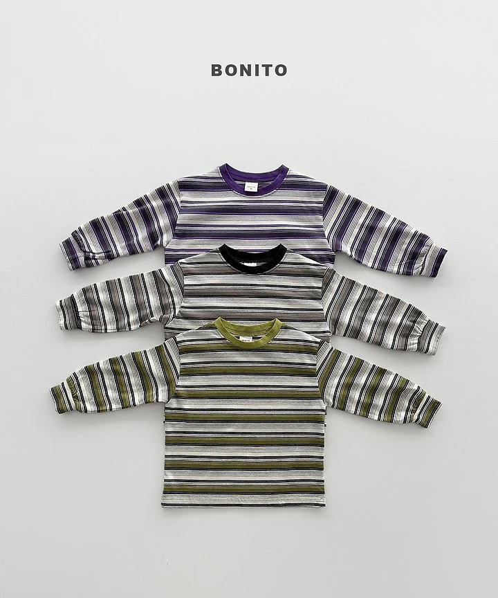 Bonito - Korean Children Fashion - #littlefashionista - Track Stripe Ribbed Tee