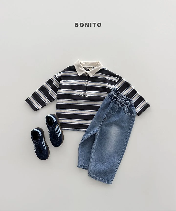 Bonito - Korean Children Fashion - #magicofchildhood - Stripe Collar Tee - 10