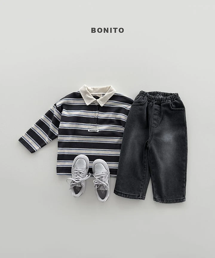 Bonito - Korean Children Fashion - #minifashionista - Stripe Collar Tee - 11