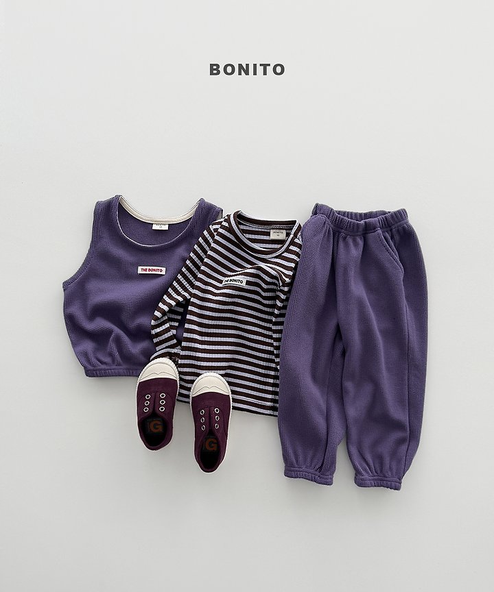 Bonito - Korean Children Fashion - #minifashionista - Mini Waffle Vest Set - 5