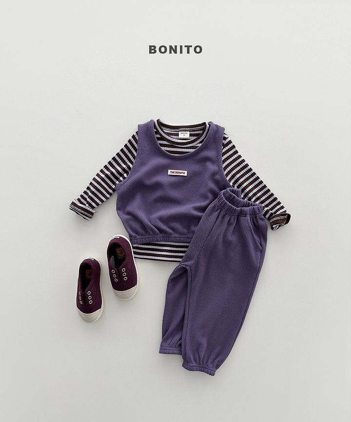 Bonito - Korean Children Fashion - #prettylittlegirls - Mini Waffle Vest Set - 6