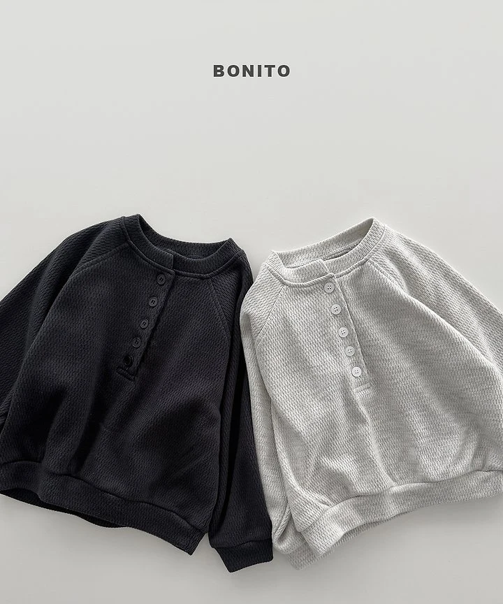 Bonito - Korean Children Fashion - #toddlerclothing - Henley Neck Sweatshirt - 4