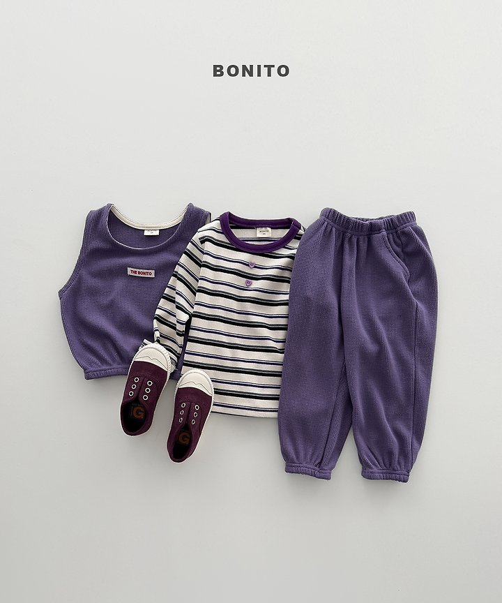 Bonito - Korean Children Fashion - #stylishchildhood - Mini Waffle Vest Set - 9