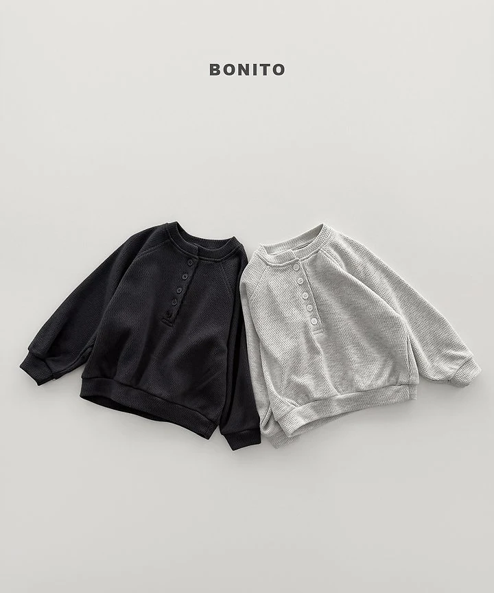 Bonito - Korean Children Fashion - #toddlerclothing - Henley Neck Sweatshirt - 3