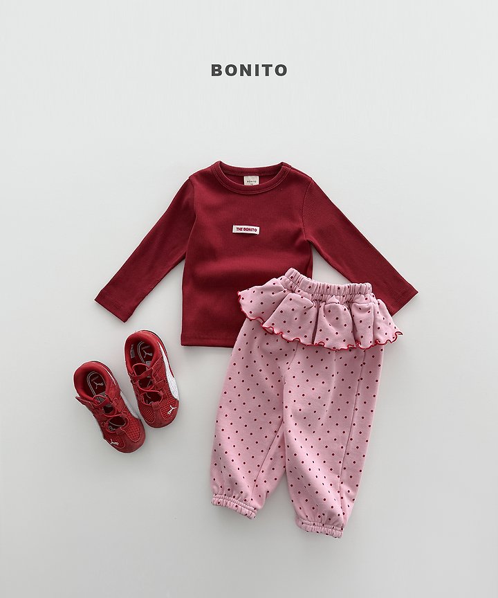 Bonito - Korean Children Fashion - #toddlerclothing - Dot Frill Jogger Pants - 9