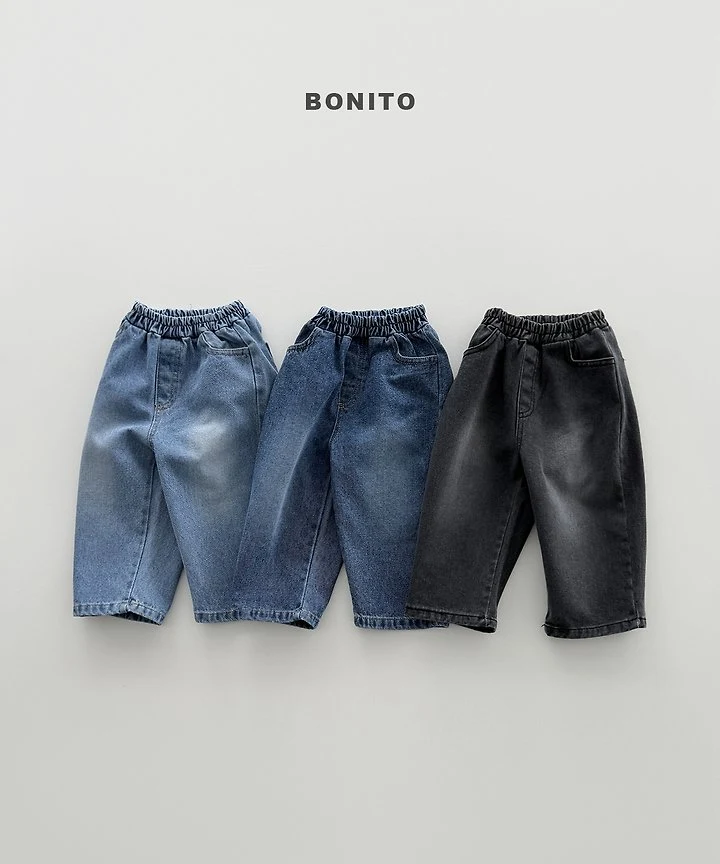 Bonito - Korean Children Fashion - #toddlerclothing - Brushed Denim Pants