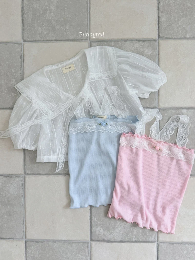 Bunnytail - Korean Children Fashion - #Kfashion4kids - Blie Lace Tee - 3