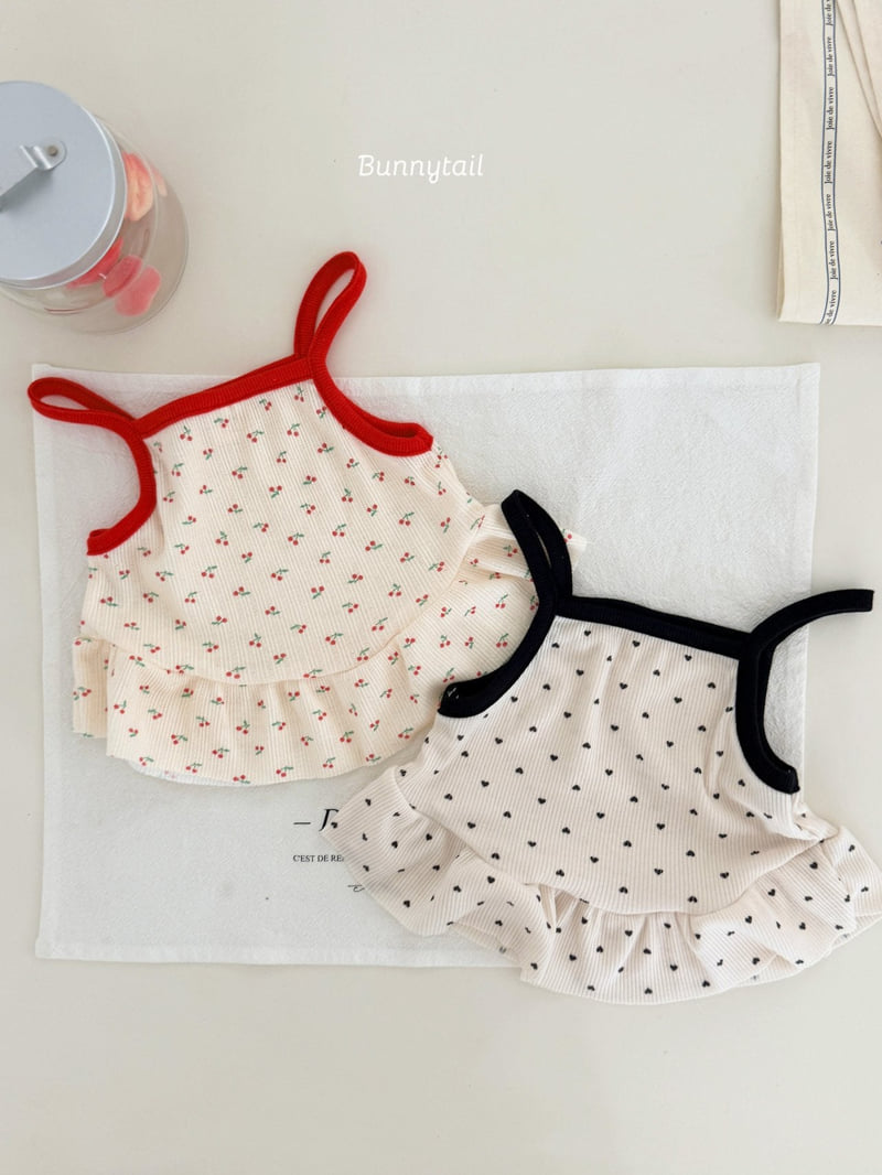 Bunnytail - Korean Children Fashion - #kidsshorts - Cherry Heart Tee - 2