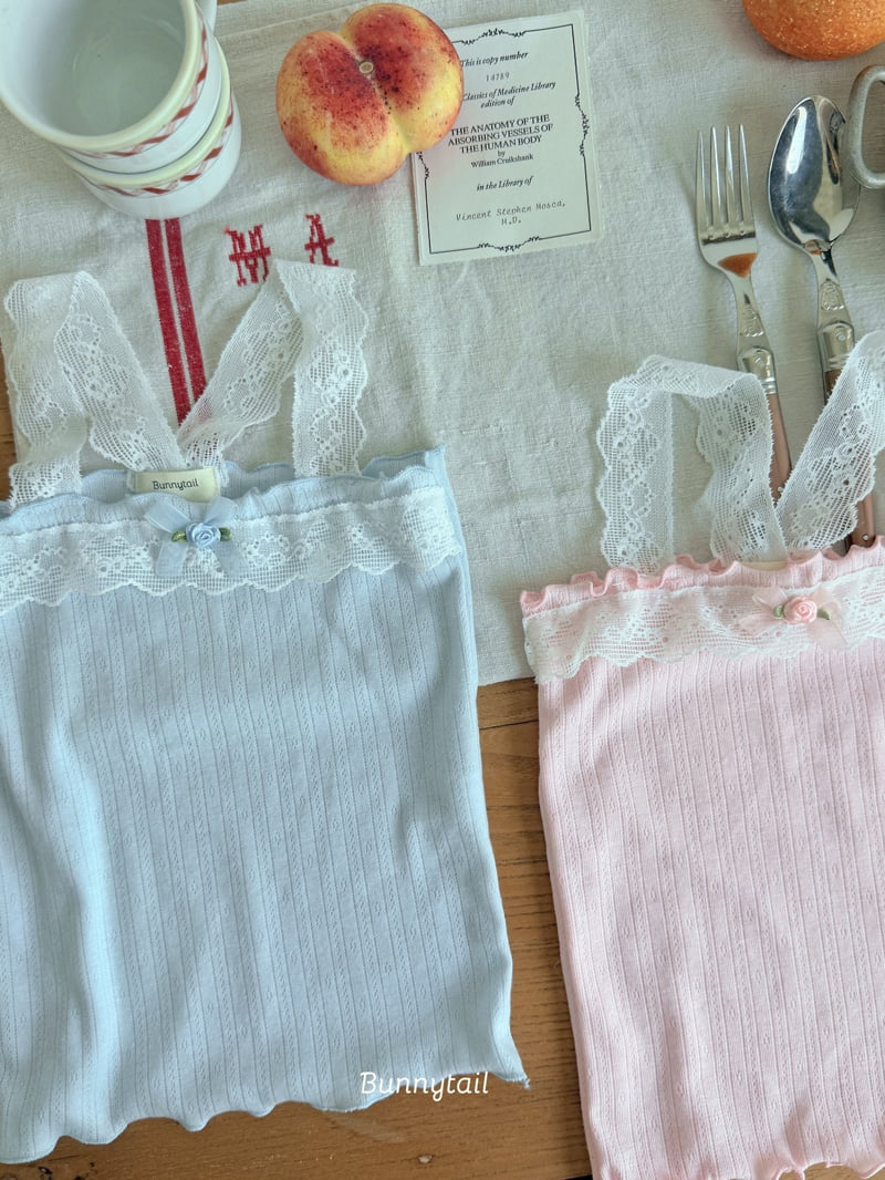 Bunnytail - Korean Children Fashion - #Kfashion4kids - Blie Lace Tee - 4