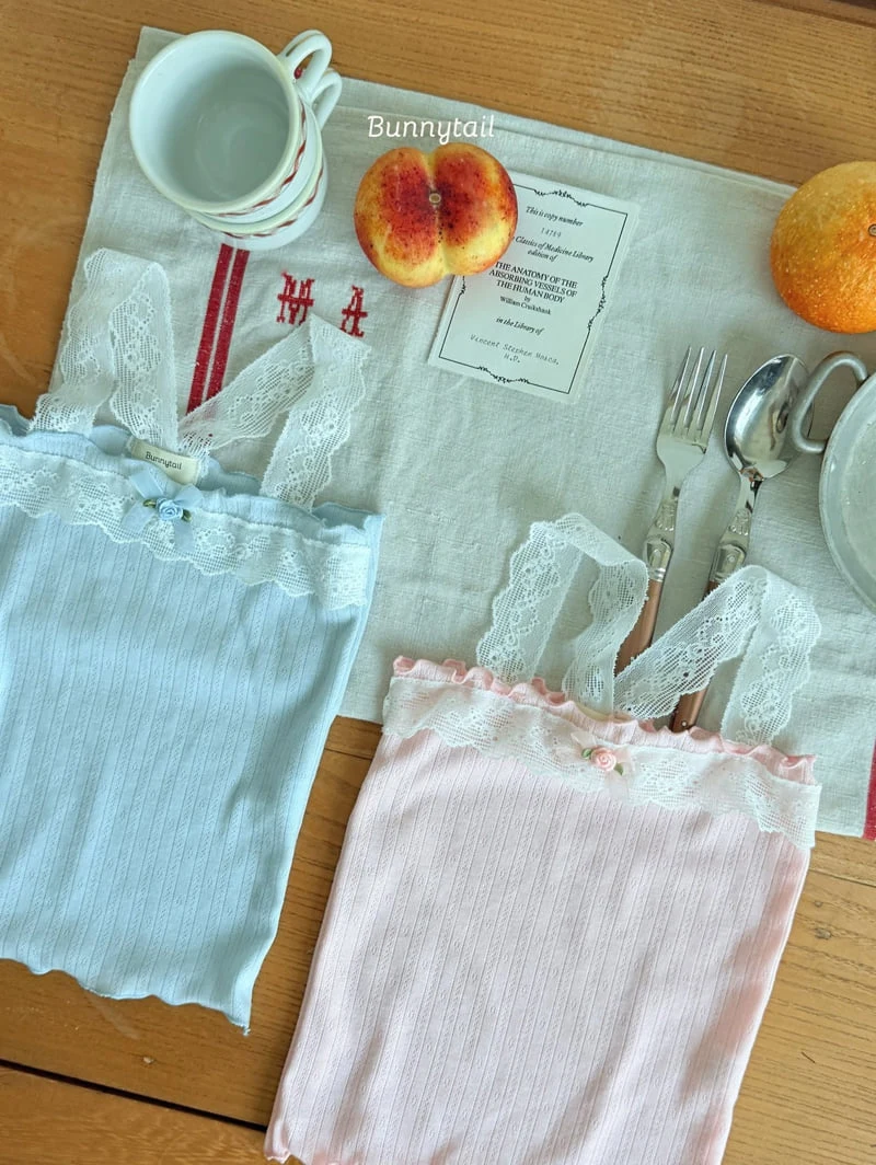 Bunnytail - Korean Children Fashion - #prettylittlegirls - Blie Lace Tee - 7