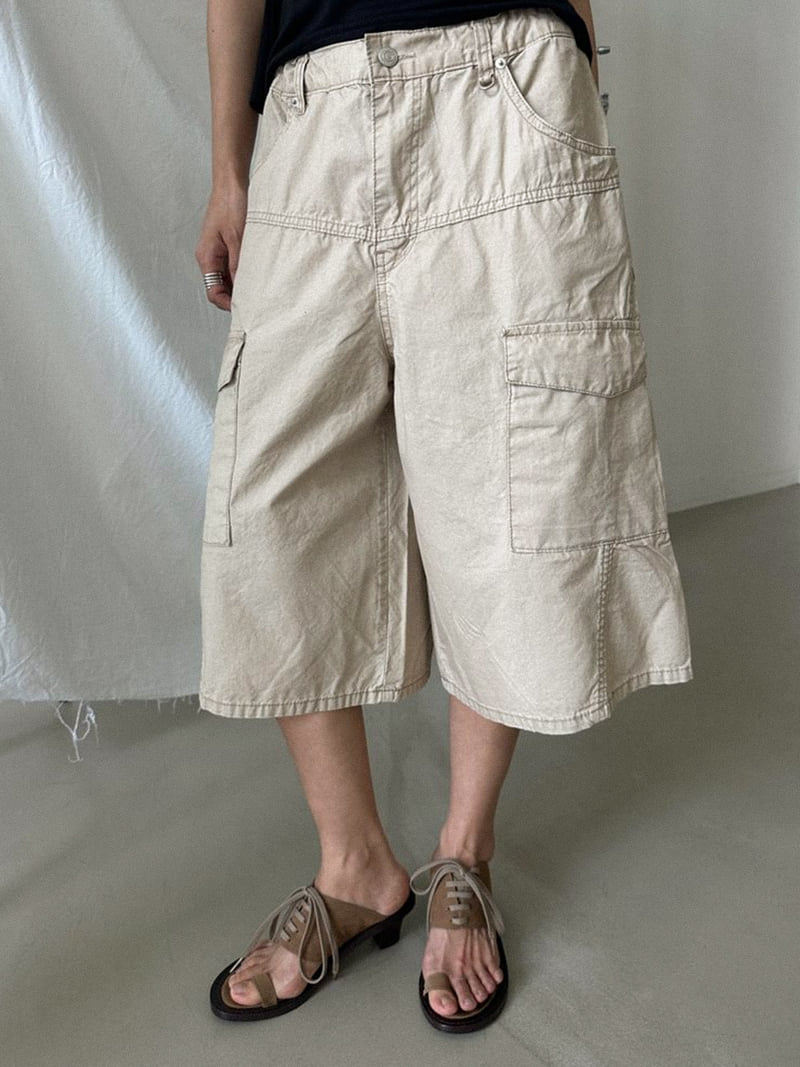 Chav - Korean Women Fashion - #womensfashion - Puzzle Cargo Shorts - 7