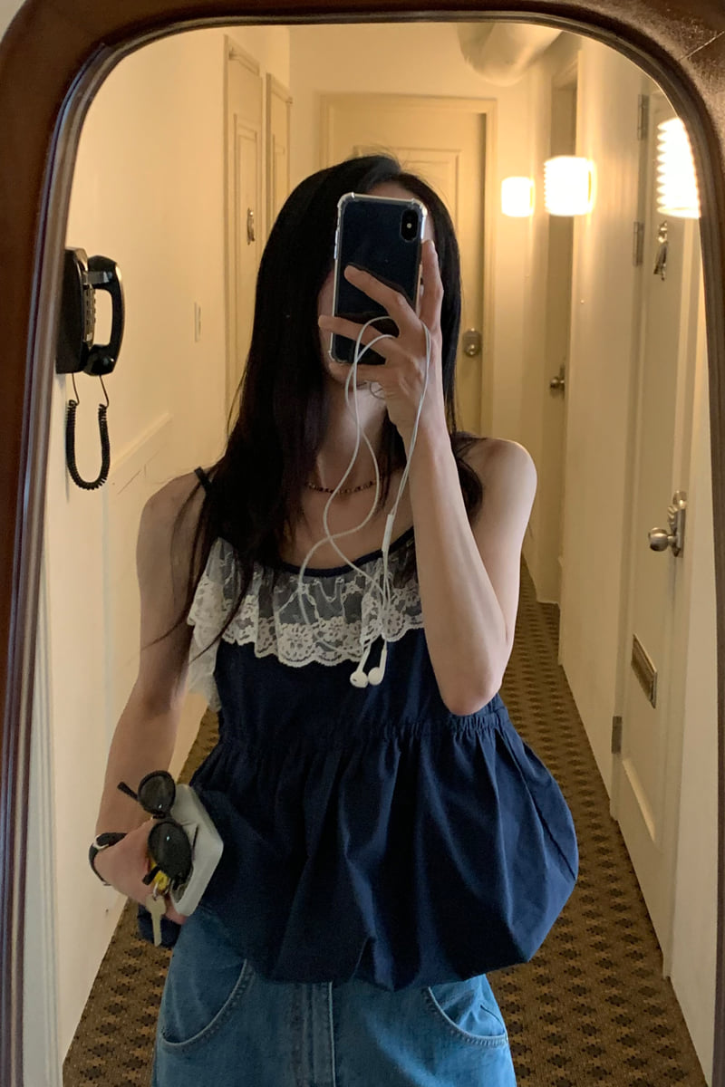Connaught - Korean Women Fashion - #momslook - Hug Lace Balloon Sleeveless - 3