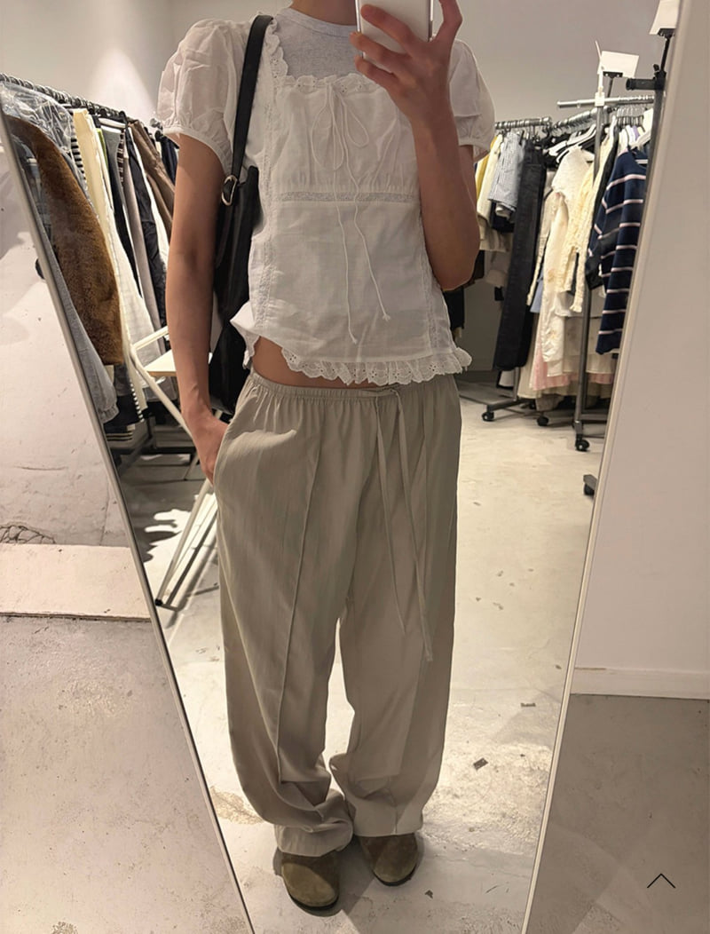 Cover - Korean Women Fashion - #momslook - Vis Cutout Banding Pants - 3