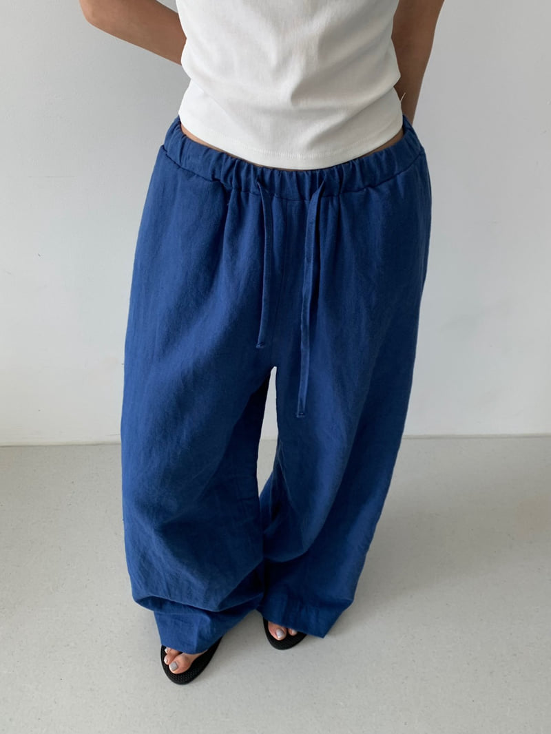 Cover - Korean Women Fashion - #momslook - Wide Linen Banding Pants - 12