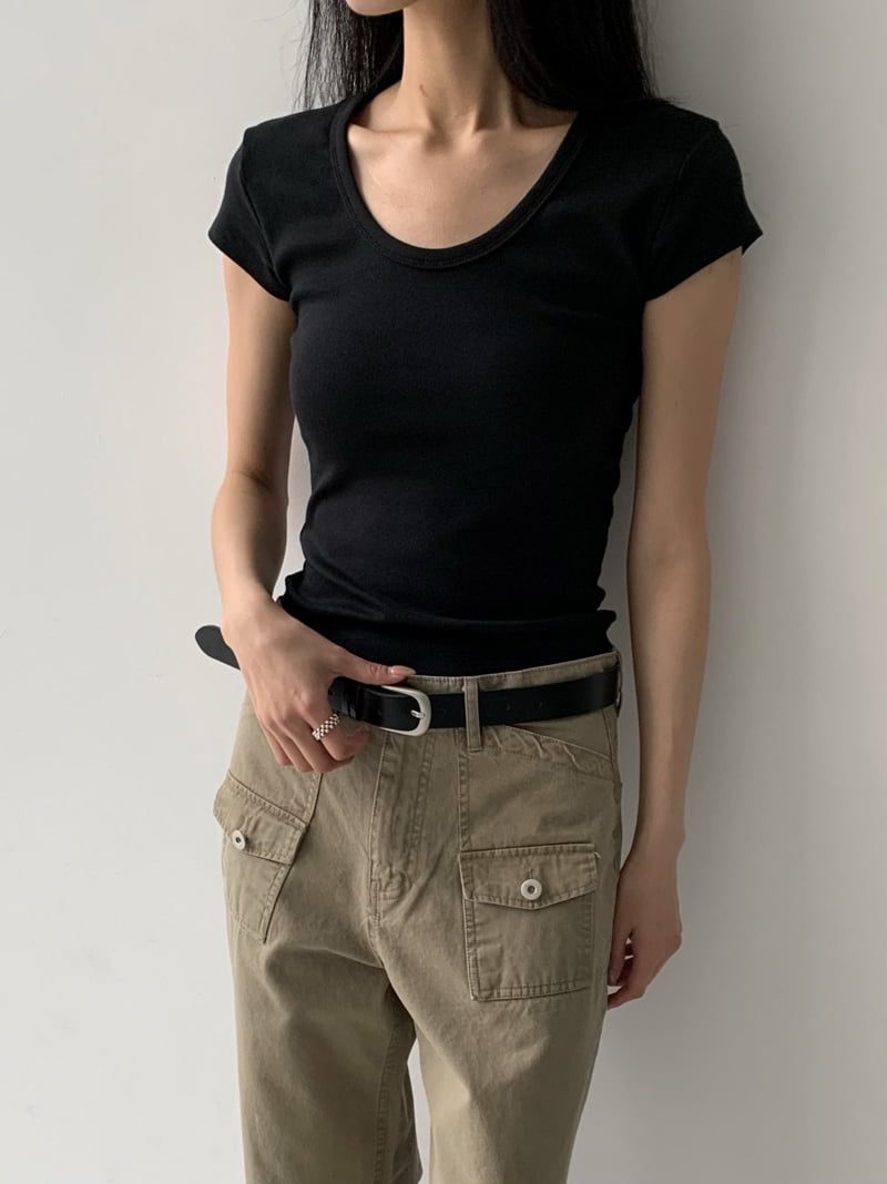 Cover - Korean Women Fashion - #shopsmall - Mood U-Neck Short Sleeve Tee - 6
