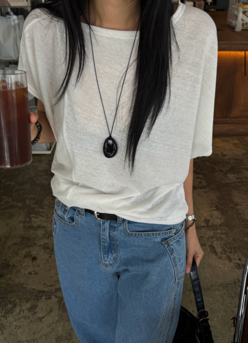 Cover - Korean Women Fashion - #thatsdarling - Drape Boat Neck Tee - 2