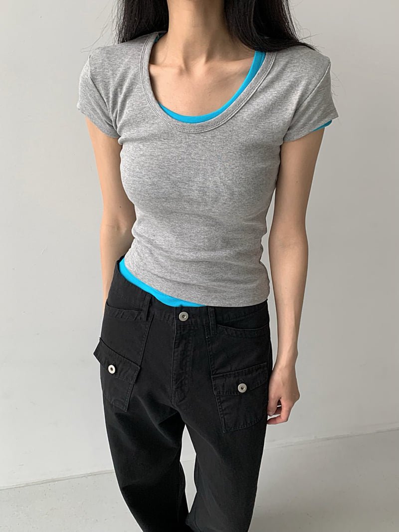 Cover - Korean Women Fashion - #thelittlethings - Mood U-Neck Short Sleeve Tee - 8