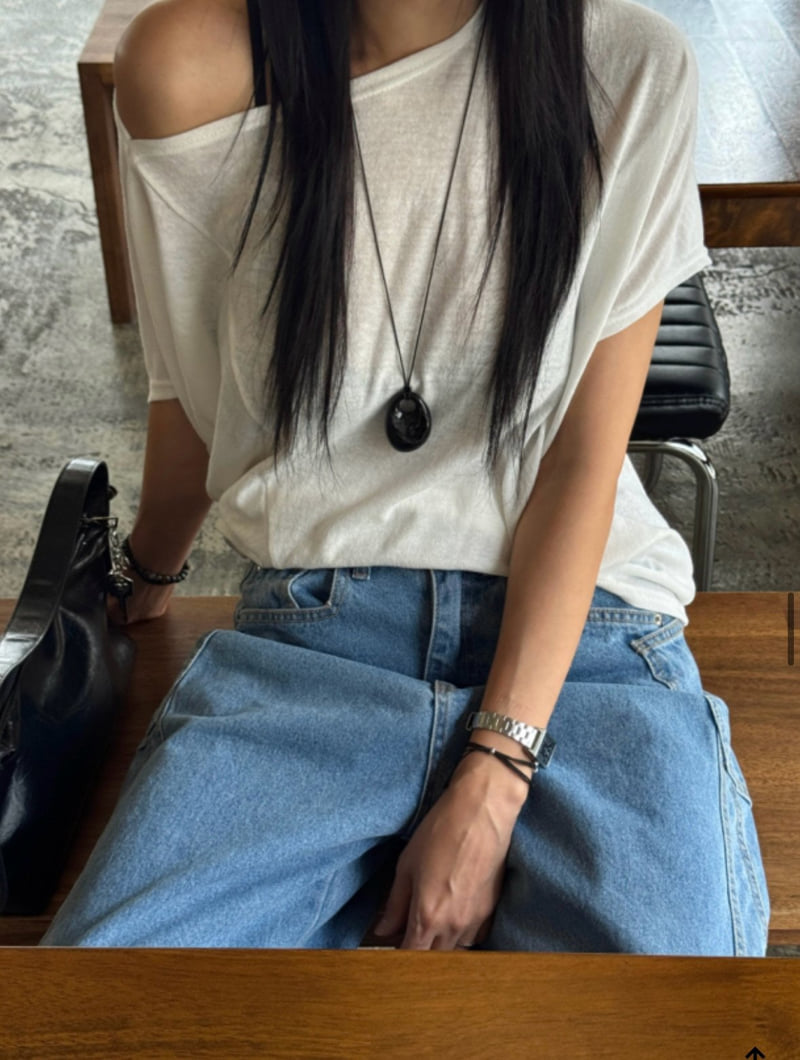 Cover - Korean Women Fashion - #thelittlethings - Drape Boat Neck Tee - 3