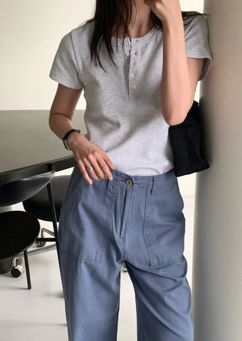 Cover - Korean Women Fashion - #vintageinspired - Light Washed Fatigue Pants - 3