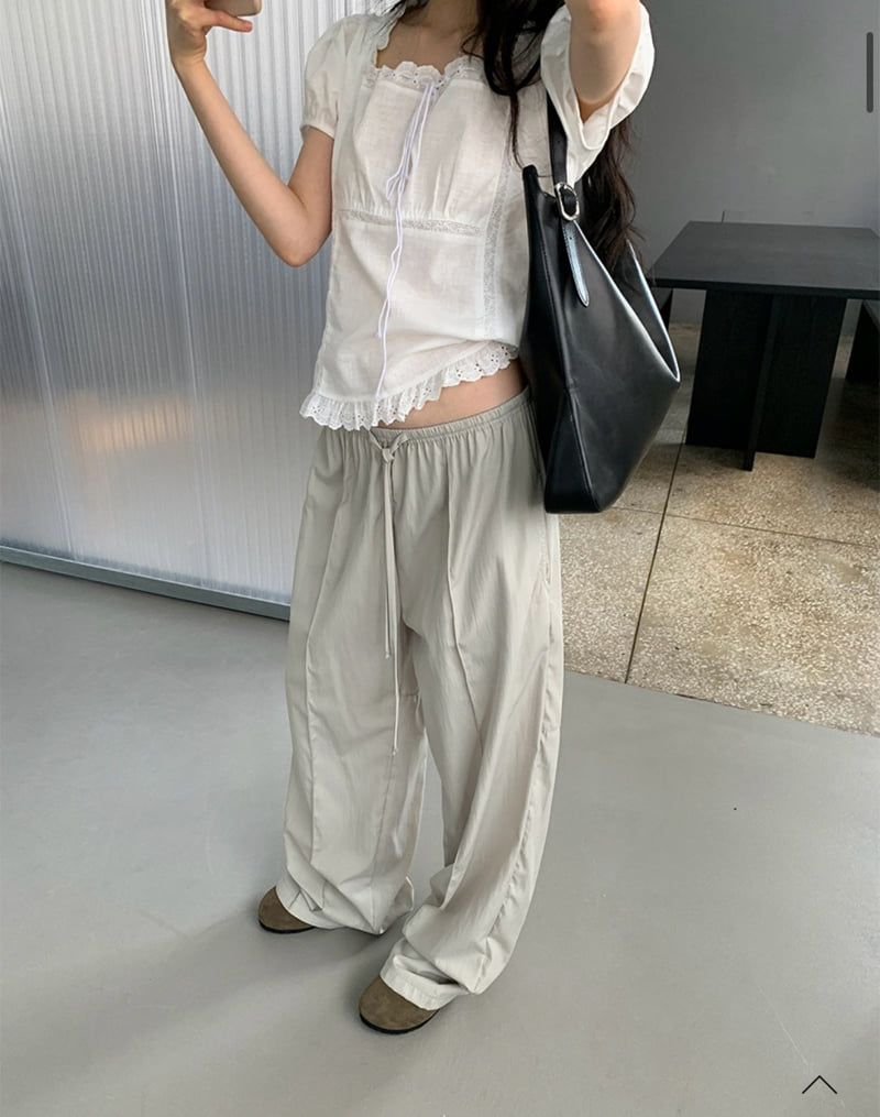 Cover - Korean Women Fashion - #momslook - Vis Cutout Banding Pants - 4