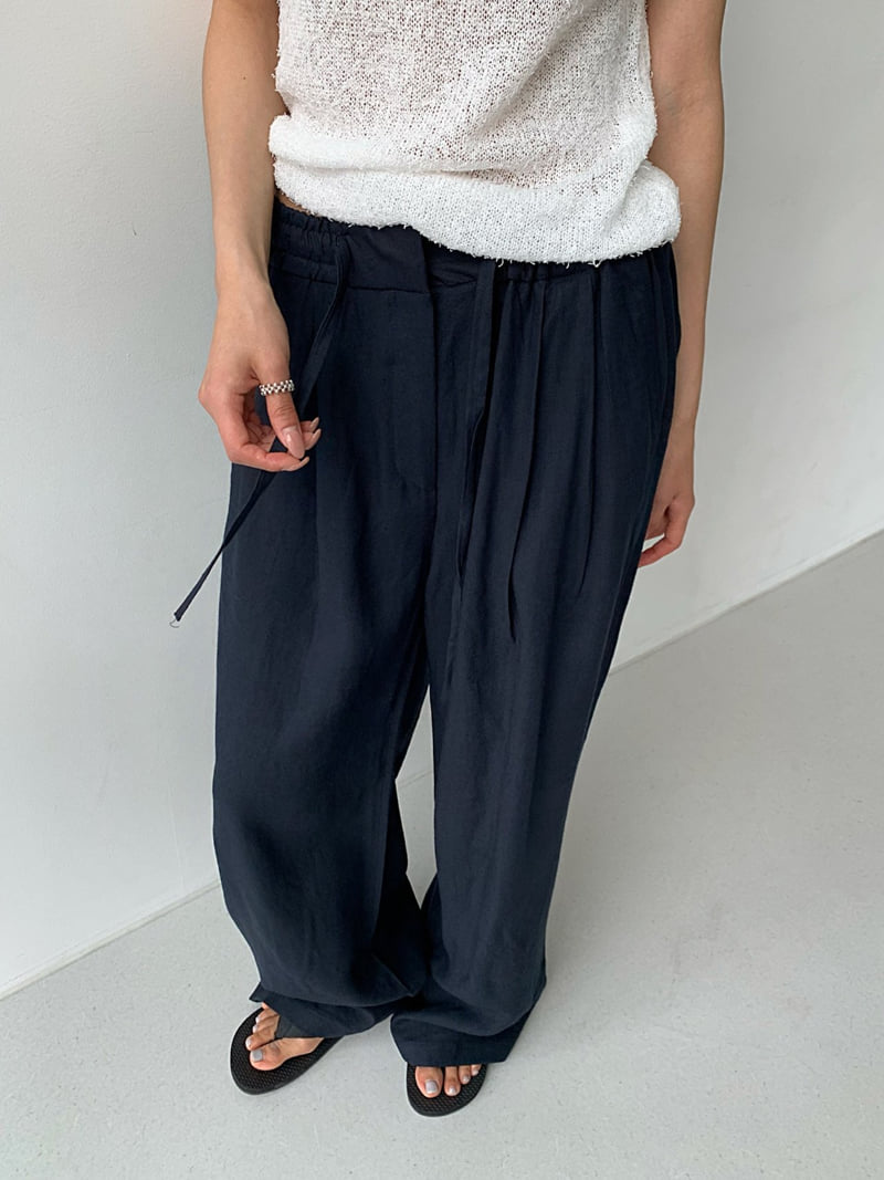 Cover - Korean Women Fashion - #momslook - Easy Linen Banding Pants - 4