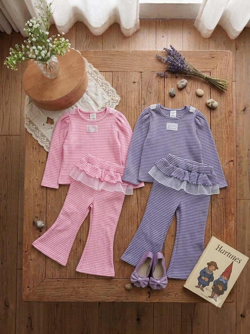 Dalla - Korean Children Fashion - #Kfashion4kids - Jjoruru Ribbed Set