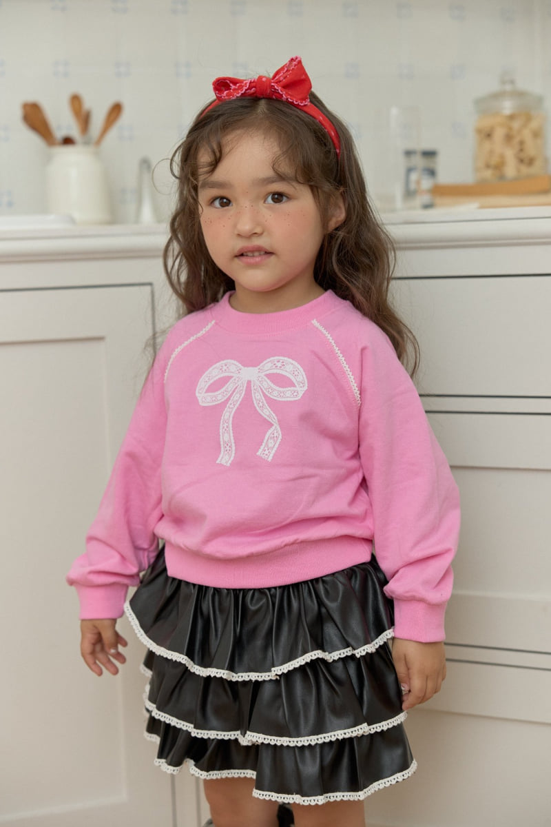 Dalla - Korean Children Fashion - #Kfashion4kids - Raglan Ribbon Sweatshirt - 2