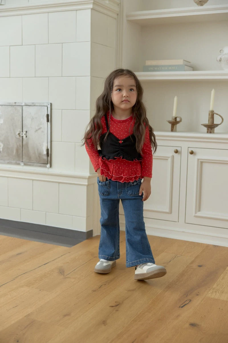 Dalla - Korean Children Fashion - #childofig - Soft Ribbon Bootcut Jeans - 8