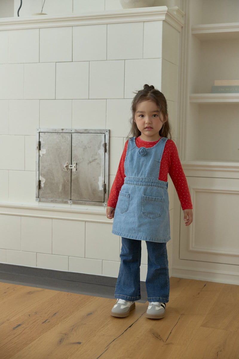 Dalla - Korean Children Fashion - #childrensboutique - Apron Denim One-piece - 11