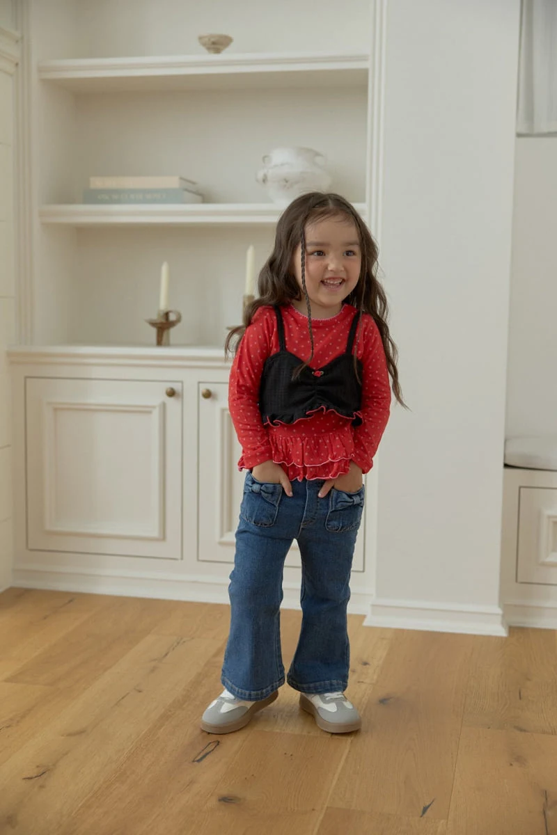 Dalla - Korean Children Fashion - #childrensboutique - Soft Ribbon Bootcut Jeans - 9