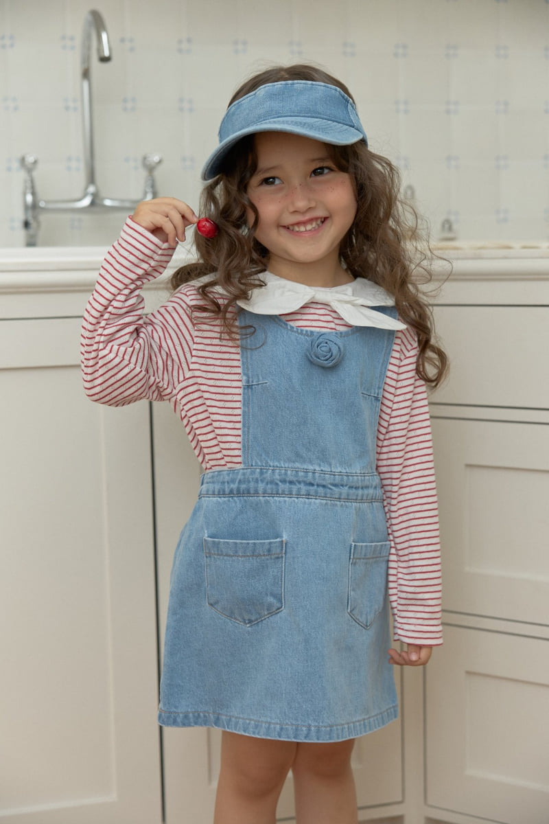 Dalla - Korean Children Fashion - #kidsshorts - Apron Denim One-piece